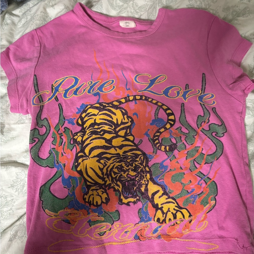 Urban Outfitters Pink Graphic Crop Top